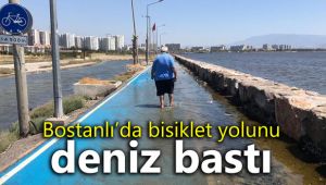 Bostanlı’da bisiklet yolunu deniz bastı