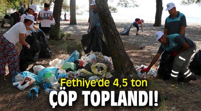 Fethiye'de 4,5 ton çöp toplandı!