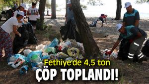 Fethiye'de 4,5 ton çöp toplandı!