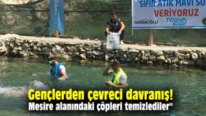 Gençlerden çevreci davranış! Mesire alanındaki çöpleri temizlediler