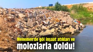 Göl inşaat atıkları ve molozlarla doldu!