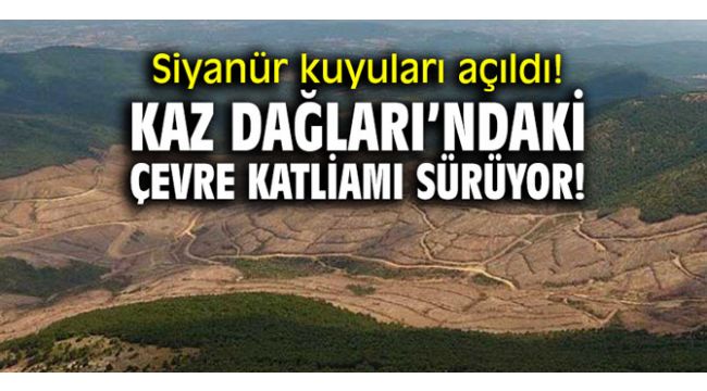 Siyanür kuyuları açıldı! Kaz Dağları’ndaki çevre katliamı sürüyor!