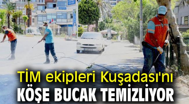 TİM ekipleri Kuşadası'nı köşe bucak temizliyor